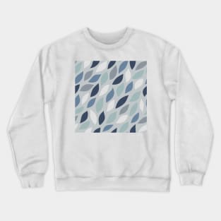 Abstract Leaves in Blue Crewneck Sweatshirt